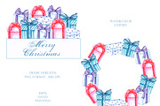 Winter adventures watercolor set., a Seasonal Illustration by SabinaWatercolorArt (Thumbnail 10 of 17)