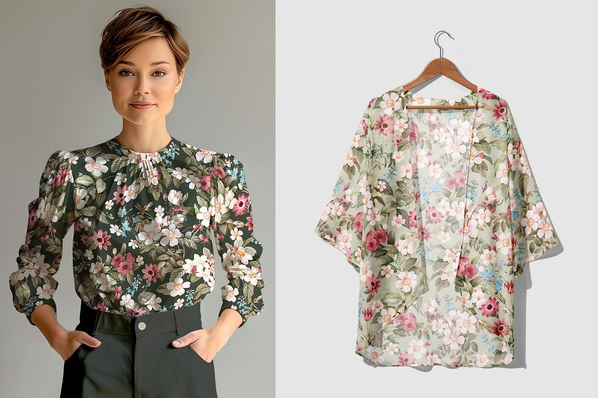 Gentle Bloom Vintage Pattern, a Pattern Graphic by Yello_illustration (Photo 18 of 18)