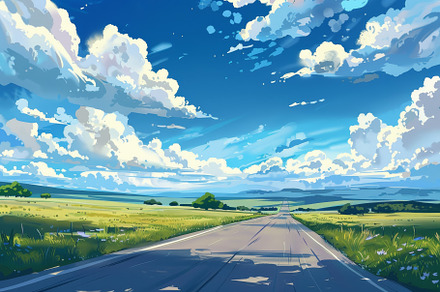 A picturesque road meanders through, a Photo by Tanuart