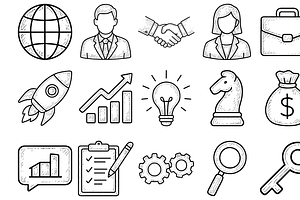 Business Strategy Icons, an Object Graphic by nikagraphic