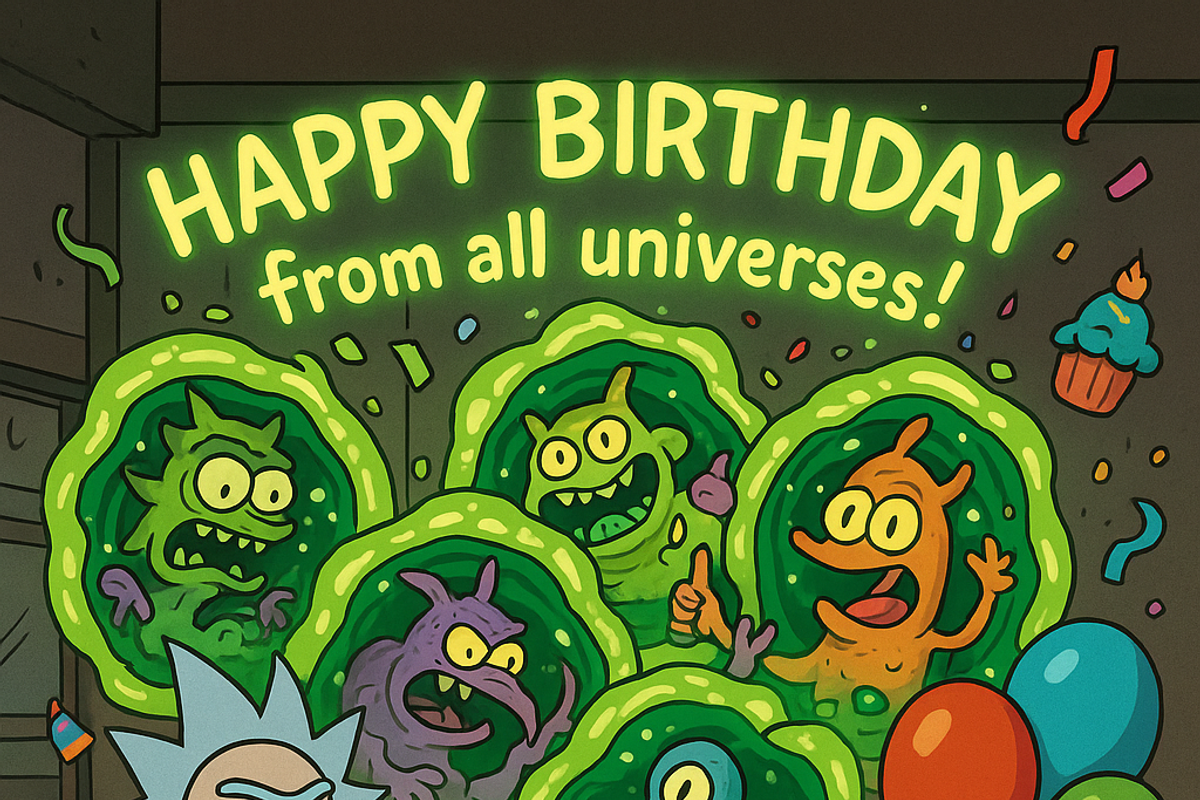 Rick and Morty Birthday Cards Bday, an Illustration by IconValue (Photo 12 of 14)