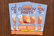Cowboy Party Flyer, a Flyer Template by Gumico Studio. (Thumbnail 2 of 3)