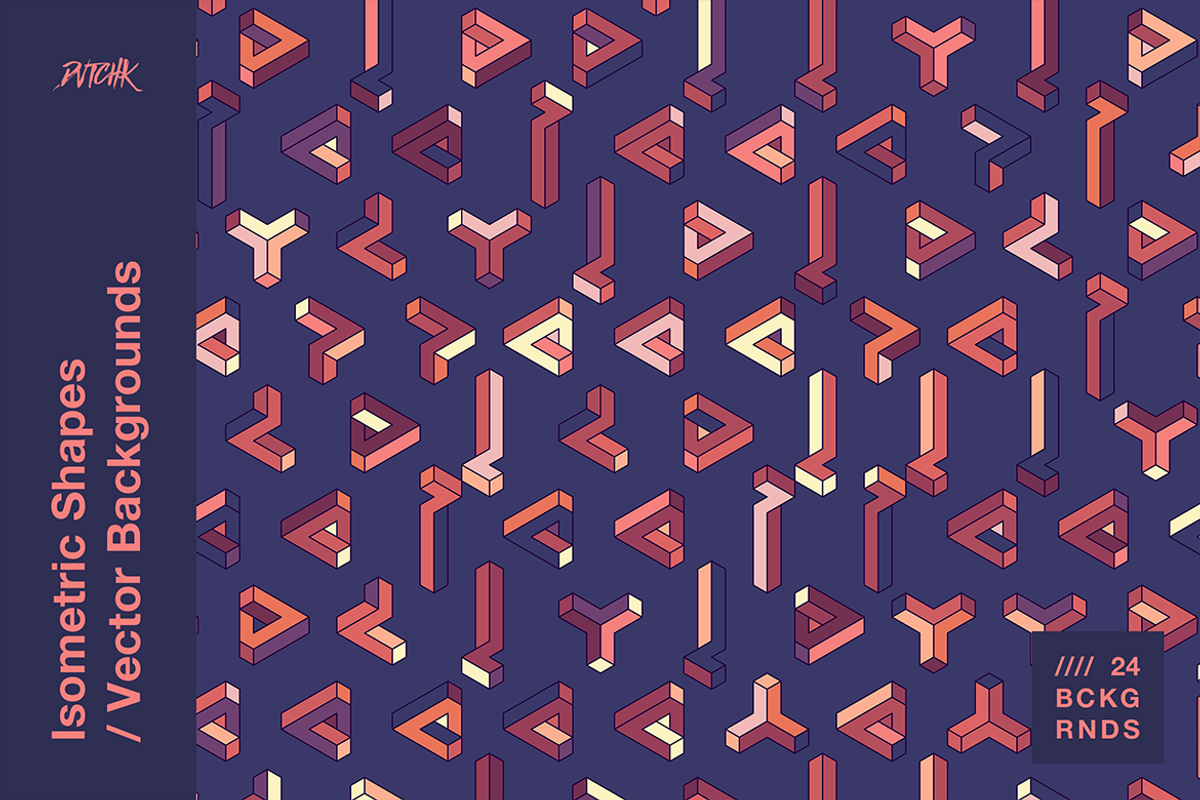 Isometric Shapes / Vector Background, a Background Graphic by dvtchk (Photo 16 of 16)