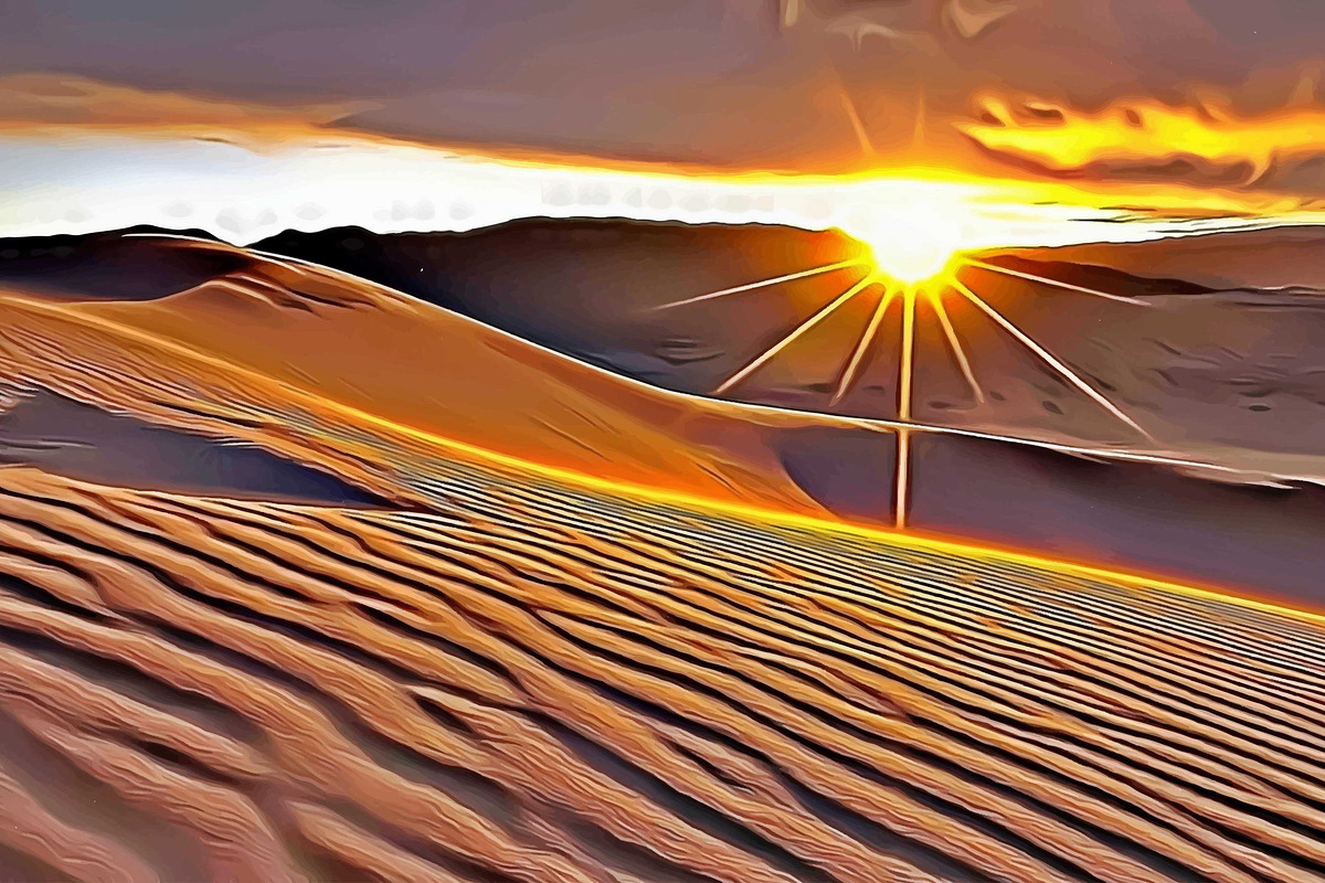 oil painting panorama of the desert, a Background Graphic by AAN Seamless Shop (Photo 6 of 6)