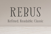 Rebus — Modern Classic Serif, a Font by vatesdesign (Thumbnail 1 of 6)