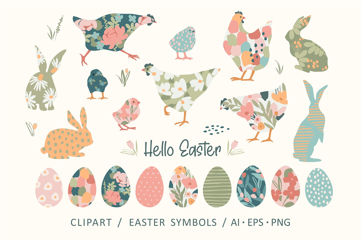 Happy Easter! Cute vector collection, a Seasonal Illustration by Nadia Grapes (Photo 5 of 10)