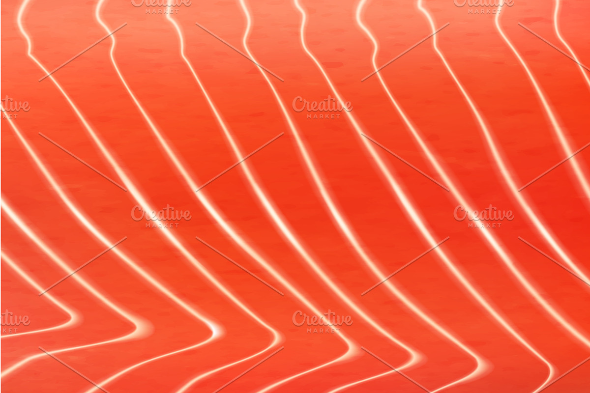Salmon or trout fish fillet, a Food Illustration by Vector Tradition