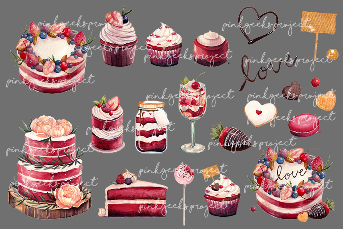 RED VELVET DESSERTS, a Graphic by AJDA ART (Photo 4 of 4)