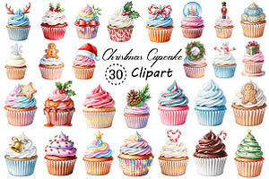 Christmas Cupcake Sublimation Bundle, an Illustration by Creative Art