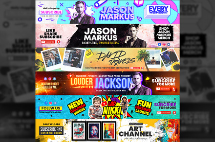 Youtube Channel Banners, a Social Media Template by PremadePixels.com