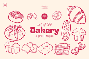 Bakery Hand Drawn Illustration, an Object Graphic by SLAB! Design