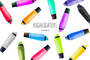 Colored highlighters clipart 14 PNG, an Object Illustration by Art and Funny (Thumbnail 1 of 3)