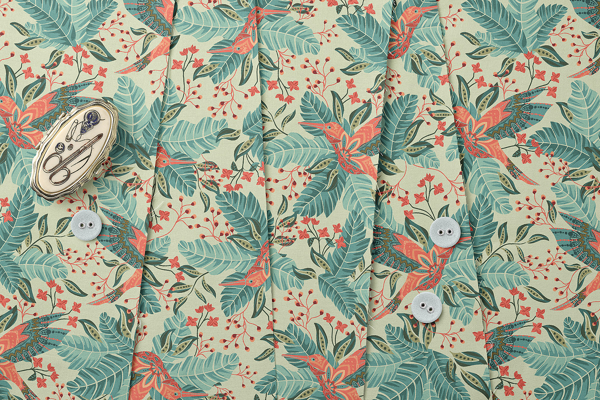 Tropical Exotic Boho Bird Pattern, a Pattern Graphic by StudioGlouna (Photo 5 of 6)
