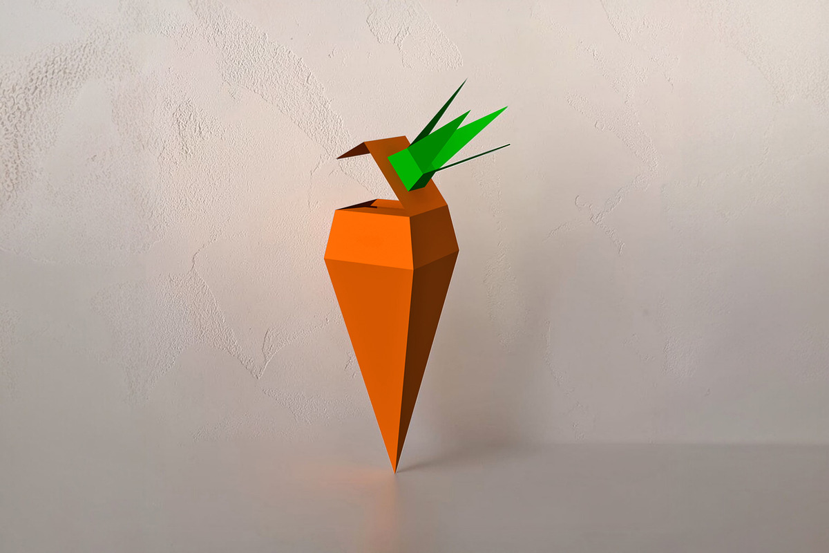 Carrot favor - 3d papercraft, a Print Template by PAPER amaze (Photo 1 of 3)
