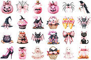 Preppy Pink Halloween Clipart, a Seasonal Illustration by designcity5 (Thumbnail 2 of 5)
