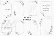 Silver Frames Clipart Floral PNG, an Illustration by LuiDesignStudio (Thumbnail 2 of 4)