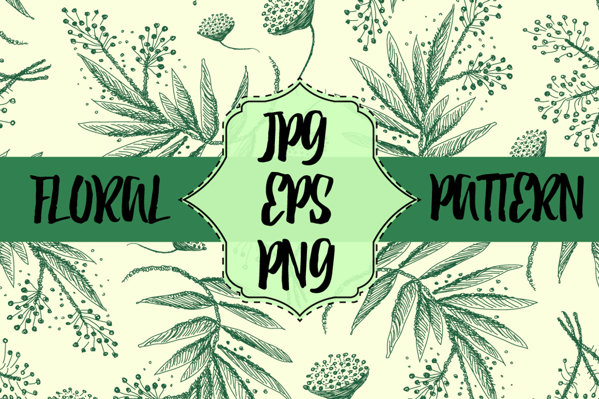 Forest floral pattern, a Pattern Graphic by Polanika (Photo 1 of 5)