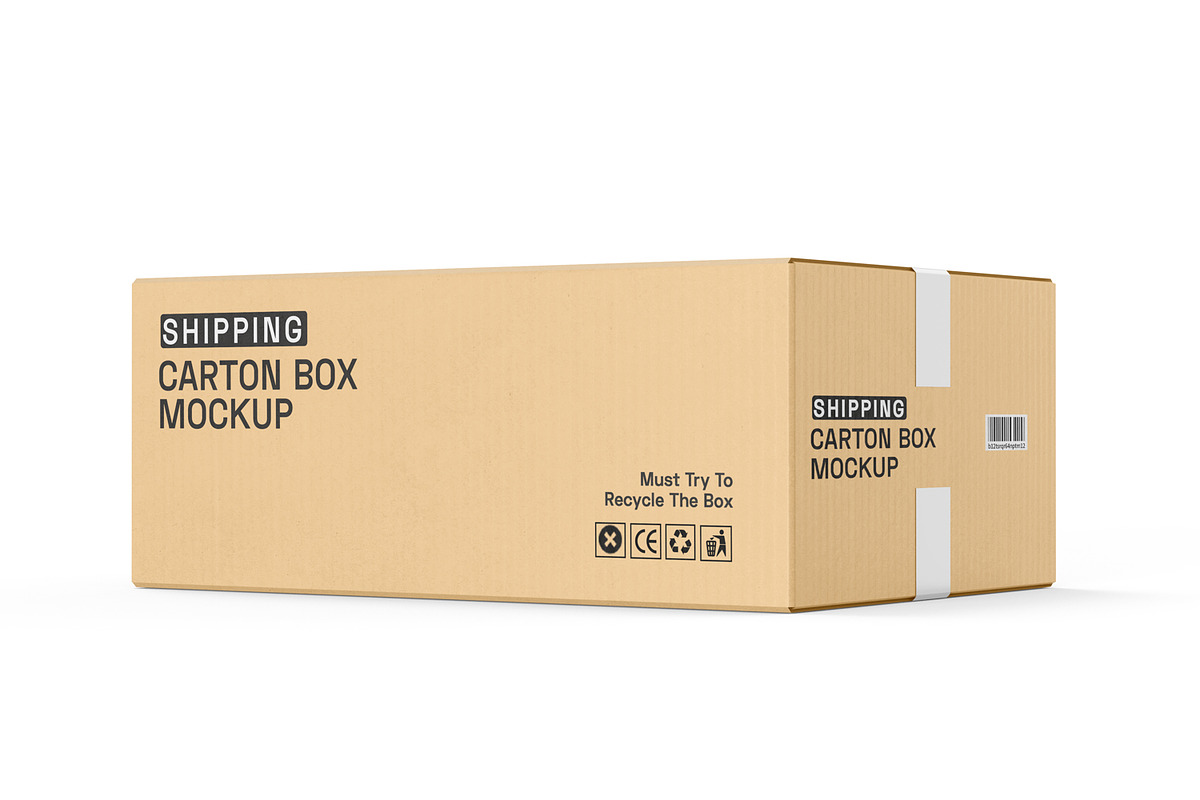 Cardboard Box with Tape Mockup, a Packaging Mockup by RamStudio2 (Photo 6 of 16)