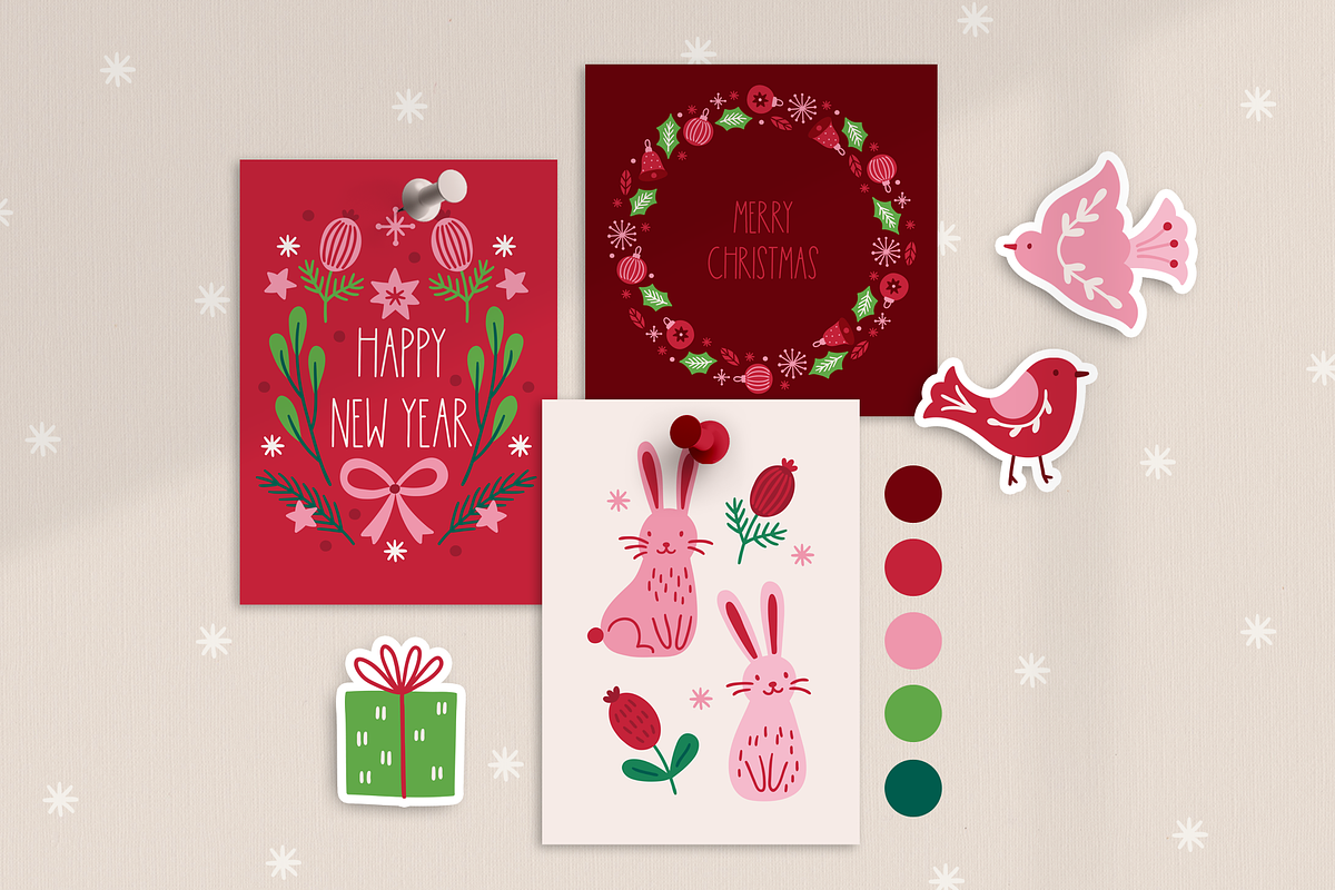 Holiday Forest Kit, a Seasonal Illustration by miumiu (Photo 2 of 15)