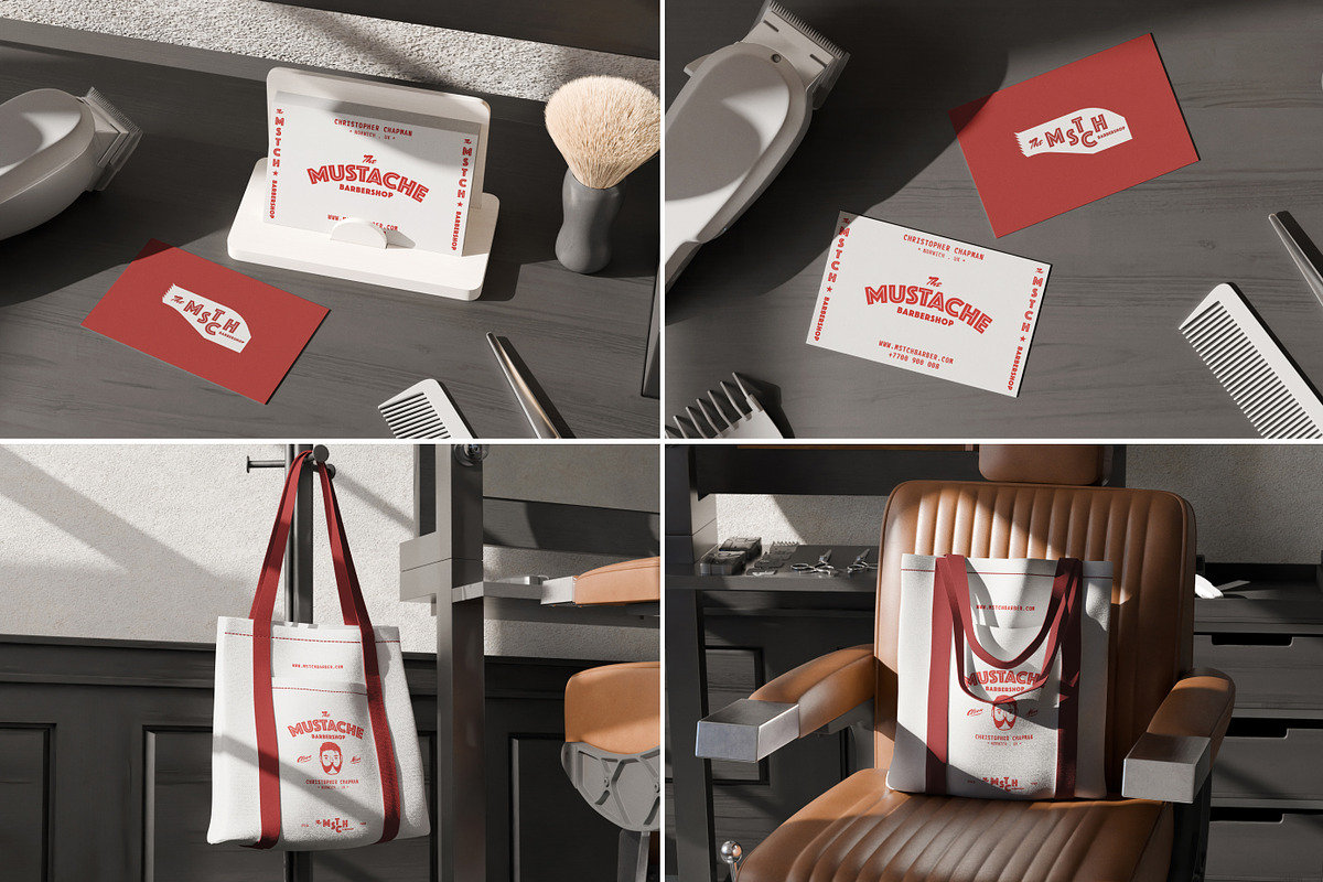 38 Barbershop Saloon Branding Mockup, an Advertising Mockup by Vitora Mockup (Photo 12 of 13)