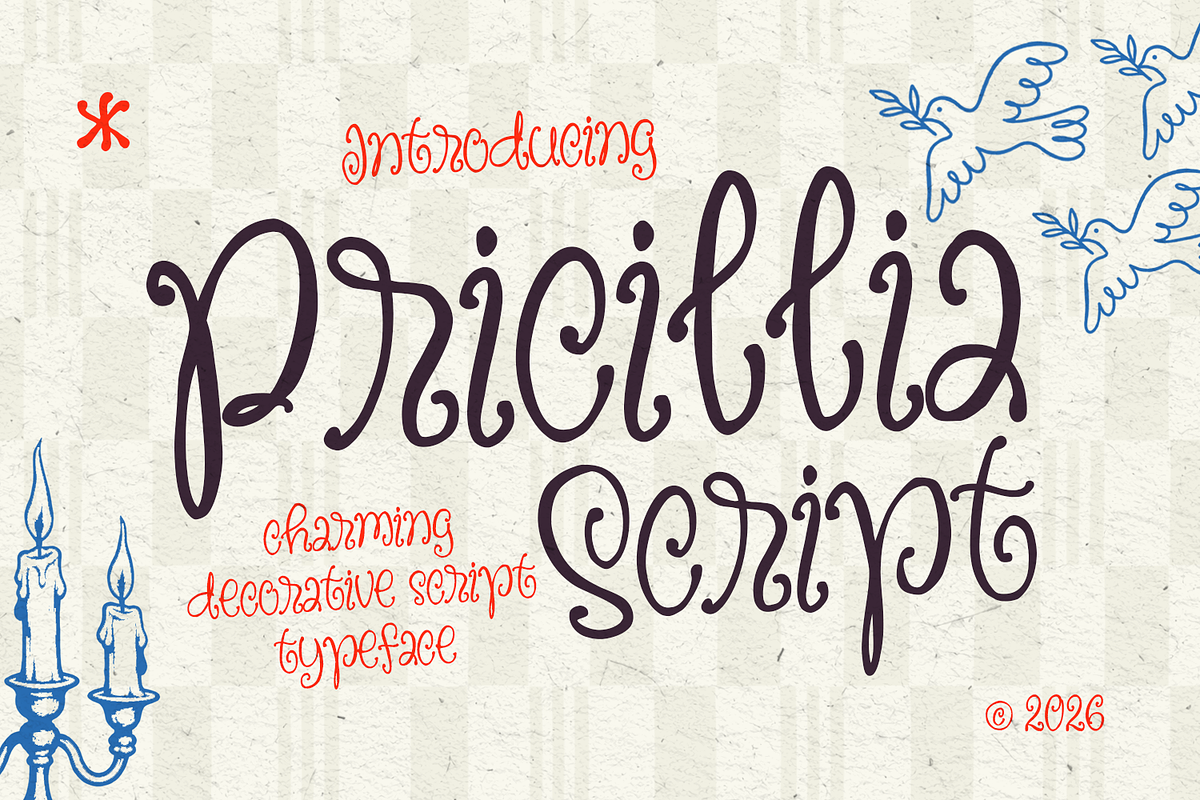 Pricilia – A Whimsical Handdrawn, a Handwritten Font by Portocraft (Photo 1 of 13)
