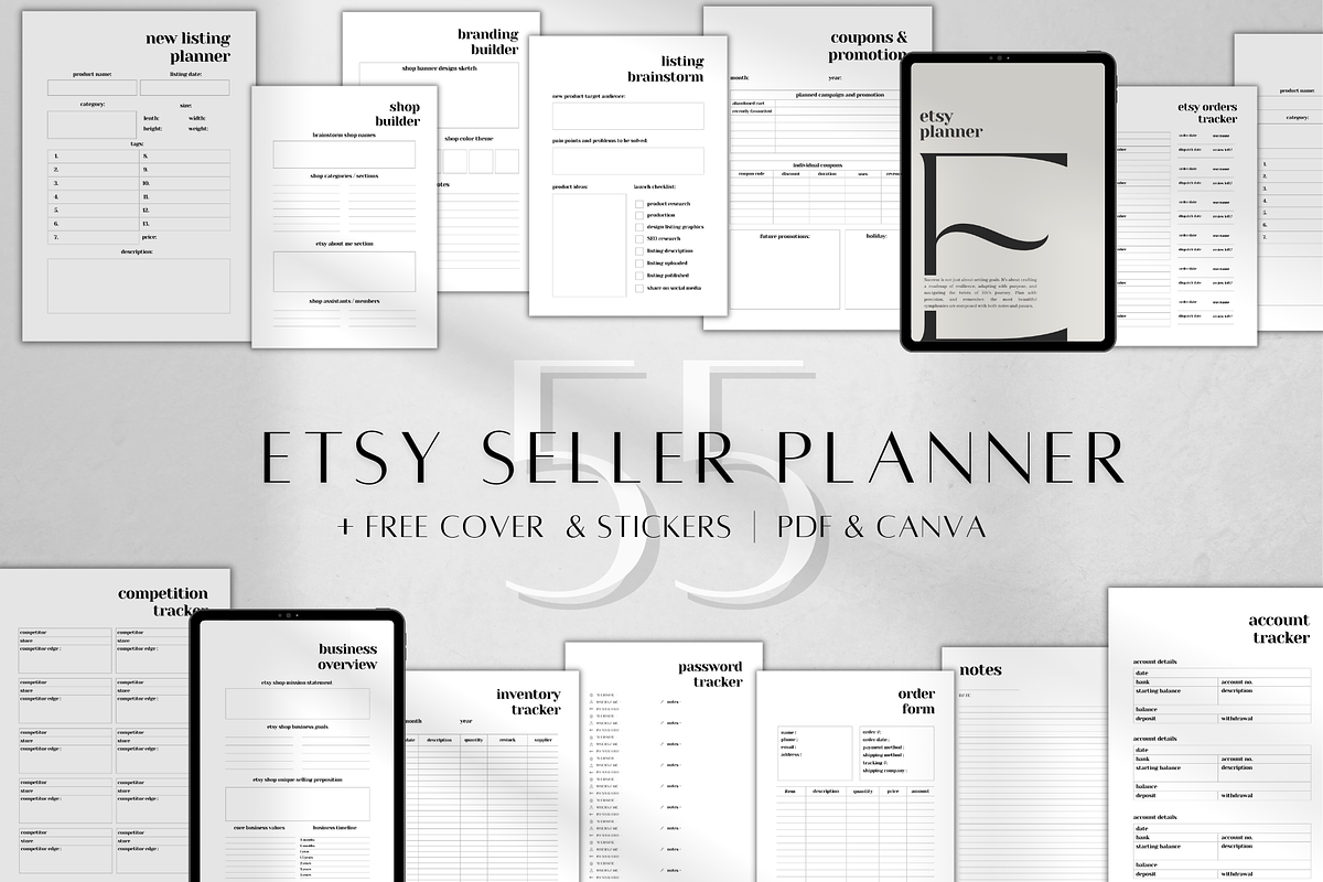 Printable Etsy Business Planner, a Stationery Template by BRANDcontent (Photo 1 of 6)