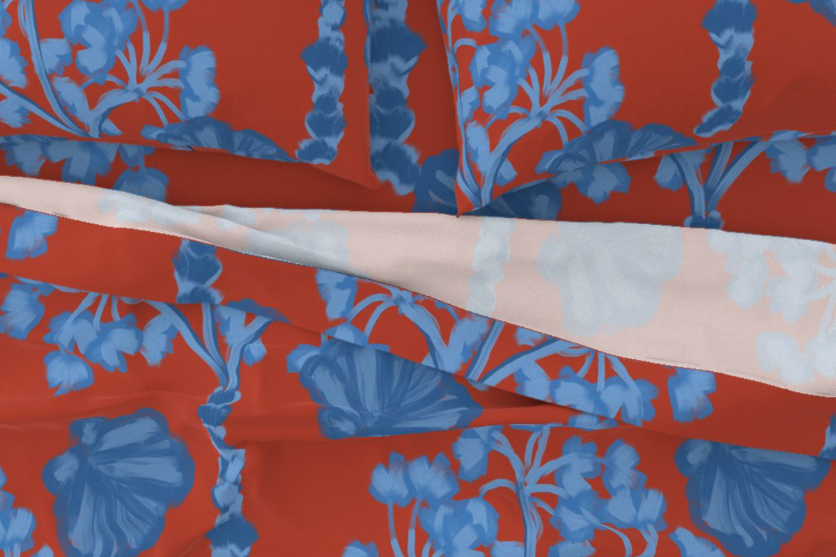 Tropical palms brown blue pattern, a Pattern Graphic by Nocito Design (Photo 5 of 6)