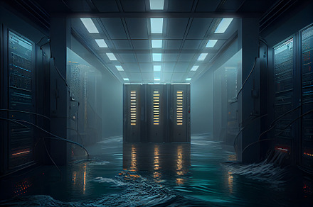 flooded server room