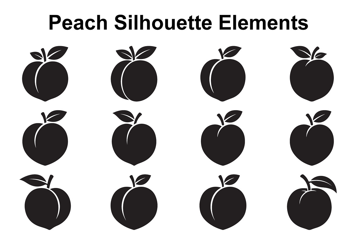 Peach Leaf Silhouette Collection, an Object Graphic by Designer_Momina (Photo 1 of 3)