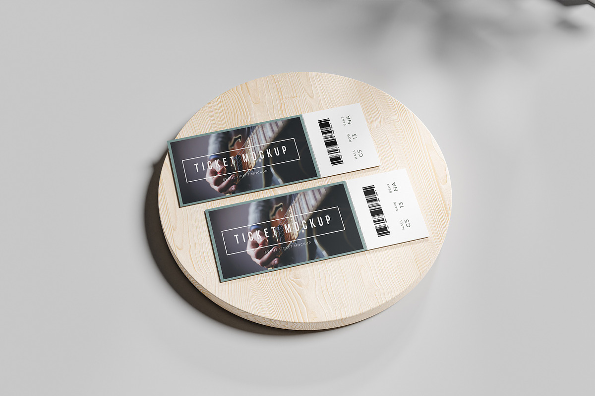 Event Tickets Mockup Set, a Print Template by Akaimockup (Photo 9 of 9)