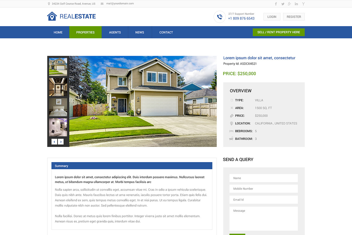 Real Estate PSD Website Template, a Landing Page Template by WebbyTemplates (Photo 5 of 20)