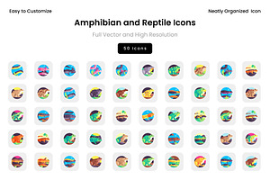 Amphibian and Reptile Icons, a Solid Icon by Wencory