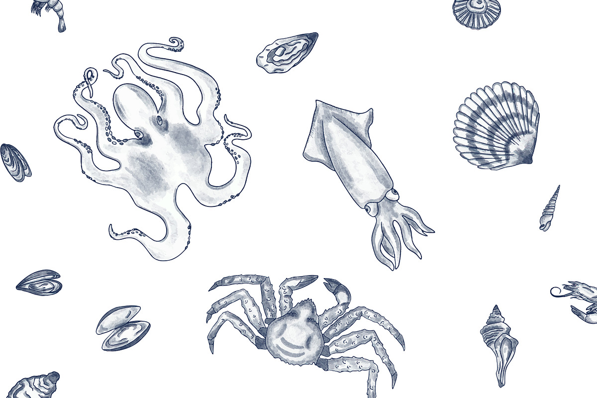 Seafood graphic bundle, an Animal Illustration by Lisa Mill (Photo 7 of 7)