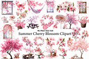 Summer Cherry Blossom Clipart, an Illustration by Designworld (Thumbnail 1 of 6)