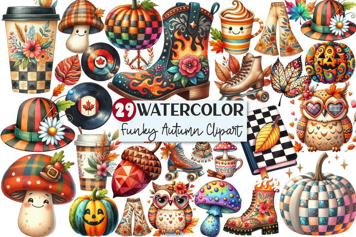 Funky Autumn Clipart, an Illustration by Rose Art (Photo 1 of 7)