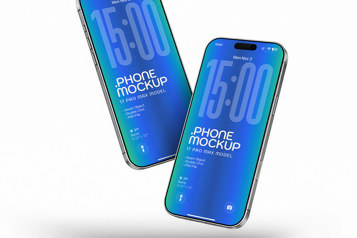 Floating In The Air iPhone 17 Mockup, an iPhone Mockup by smishura (Photo 2 of 4)