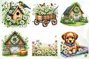 Spring Daisy Farm Clipart, an Illustration by CreationArt (Thumbnail 2 of 5)