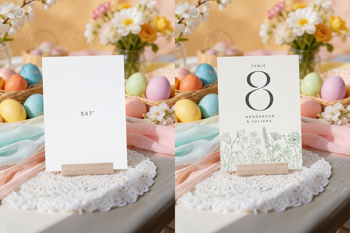 Easter Table Sign Mockup, a Product Mockup by TatiMockup