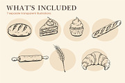 Hand-Drawn Bakery clipart set, a Food Illustration by Bielousova Art (Thumbnail 2 of 3)