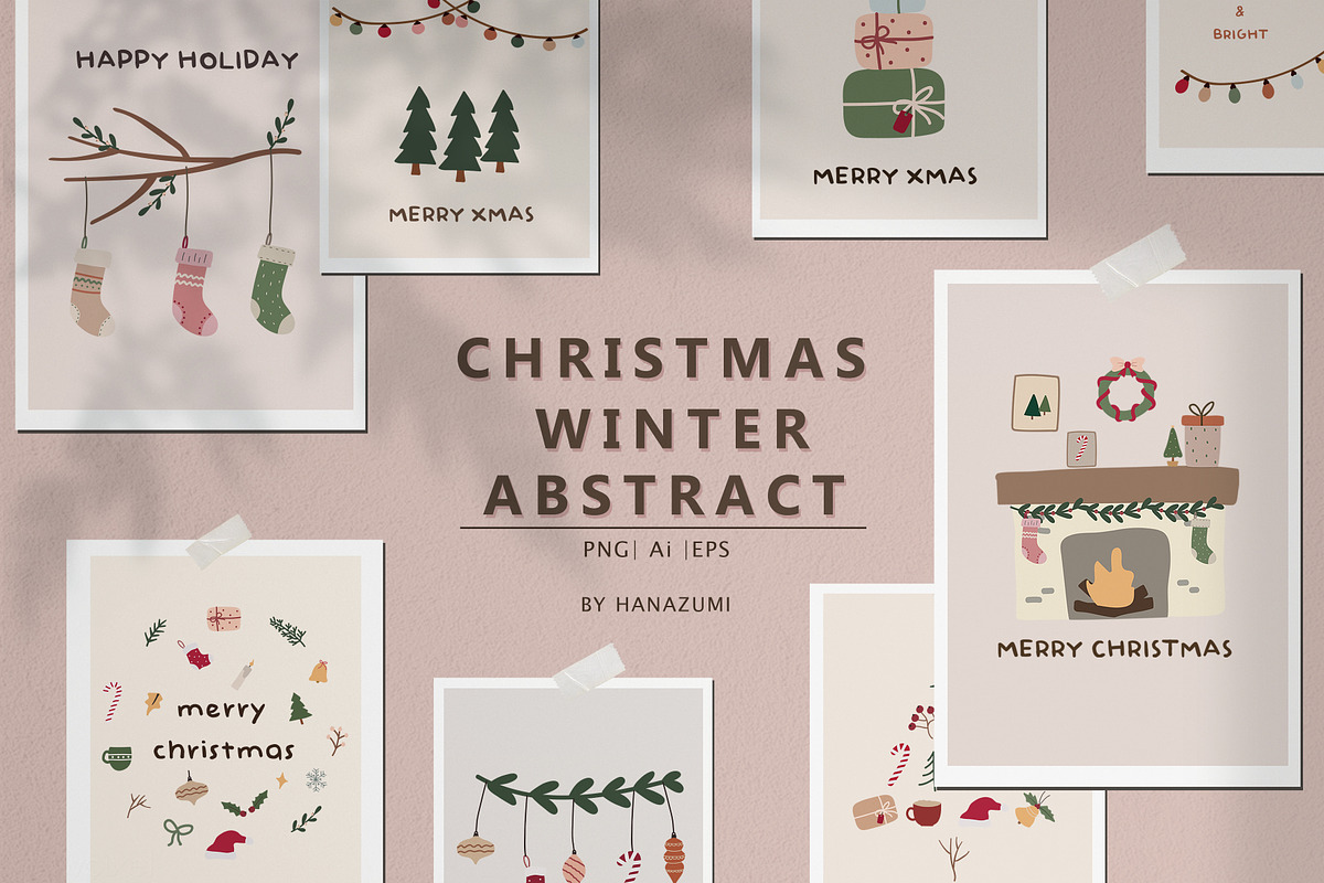 Christmas Winter BUNDLE, a Decorative Illustration by Hanazumi (Photo 8 of 20)
