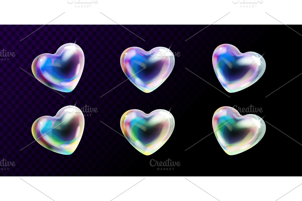 3d soap heart. Realistic bubble, an Illustration by Stock-Smart-Start