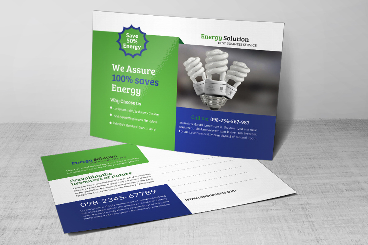 Energy Saver Postcard, a Card Template by Psd Templates (Photo 1 of 3)