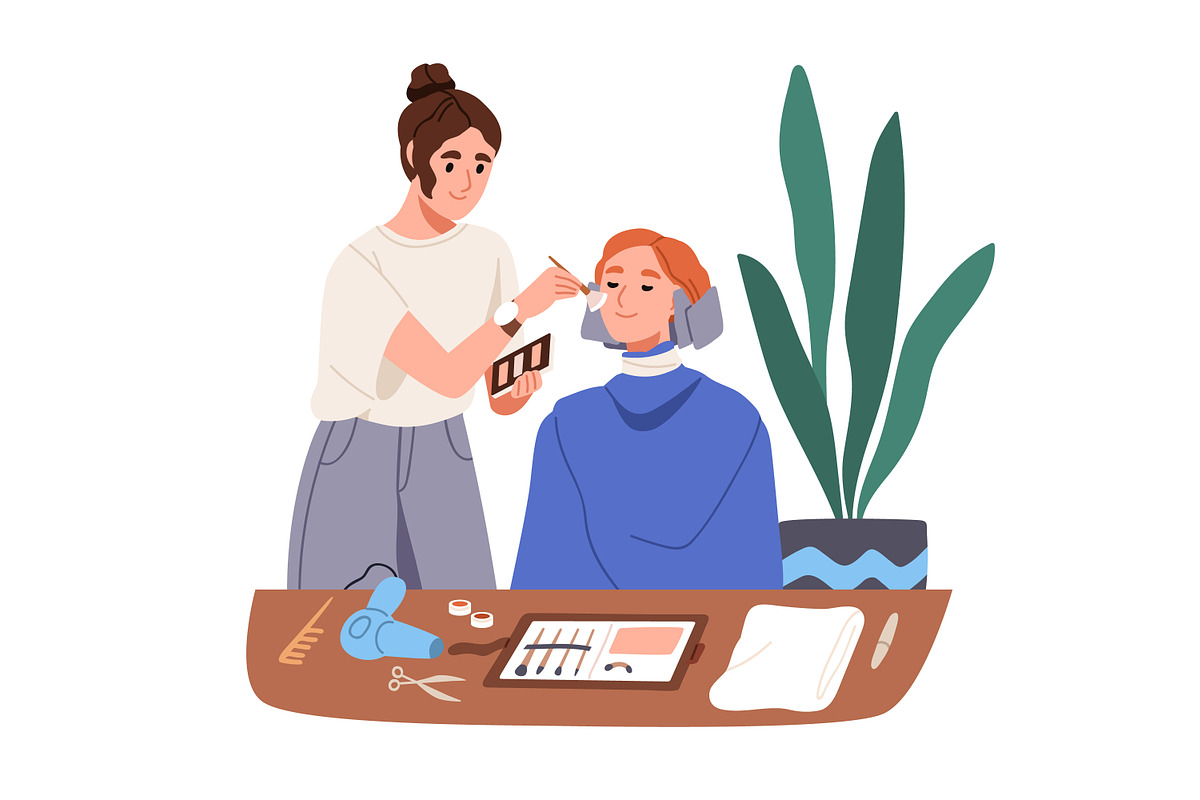 Hairdressers & makeup artist at work, a Person Illustration by Good Studio (Photo 4 of 4)