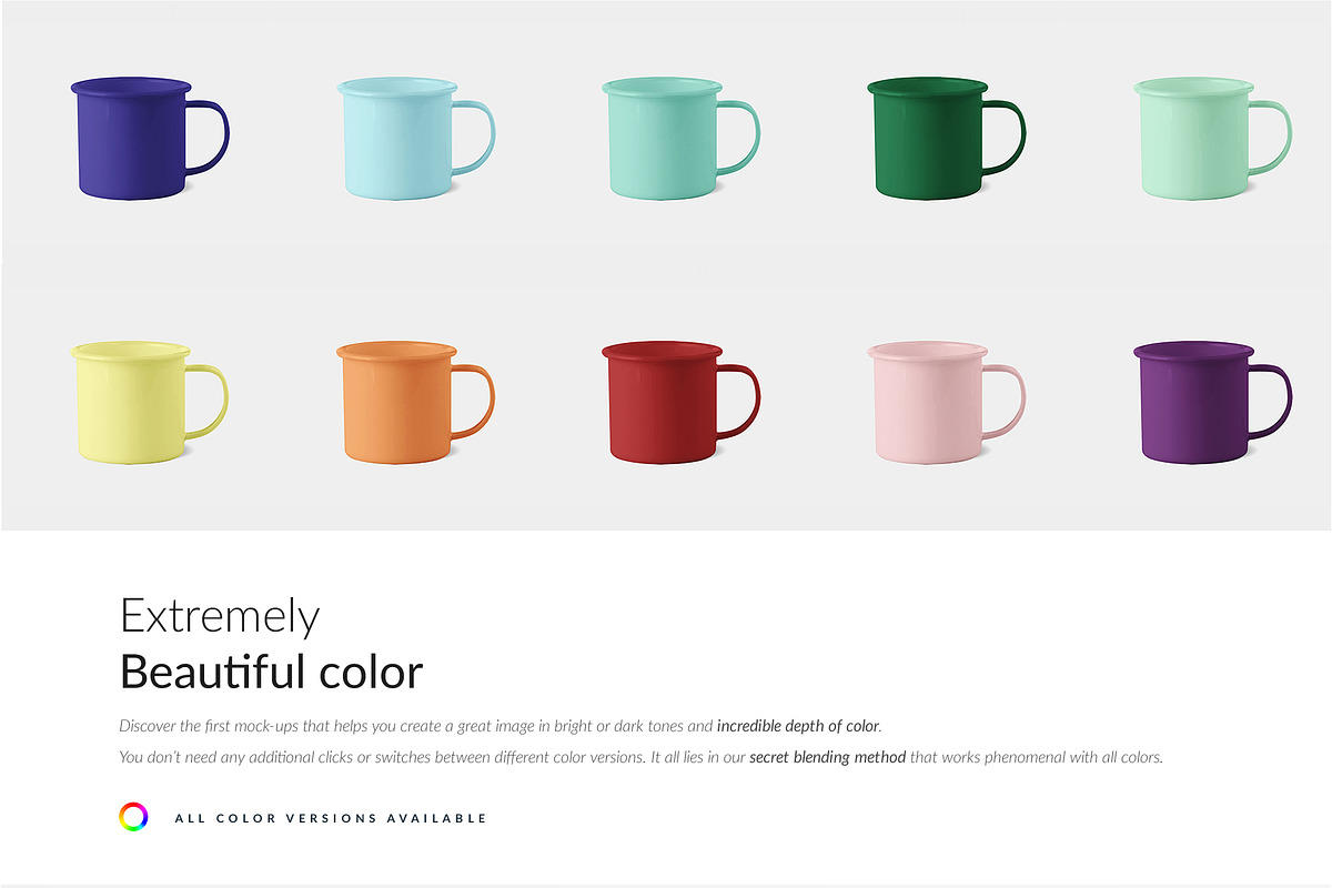 Enamel Mugs 9x Mock-ups, a Print Template by Mocca Mockups Store (Photo 6 of 7)