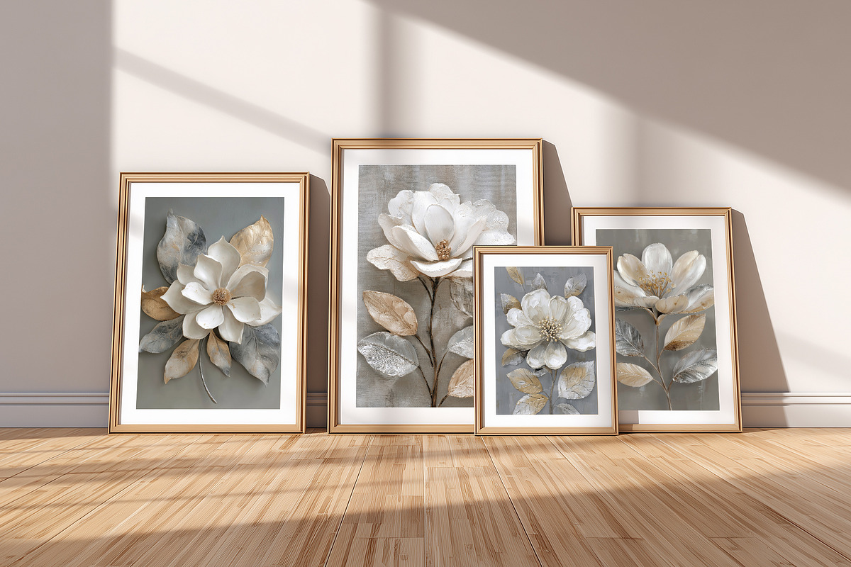 Luxe White Oil Floral Illustration, a Decorative Illustration by Housui Patterns (Photo 10 of 17)