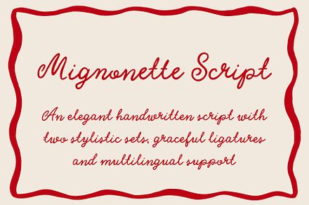 Mignonette Script Font, a Font by Lanastace