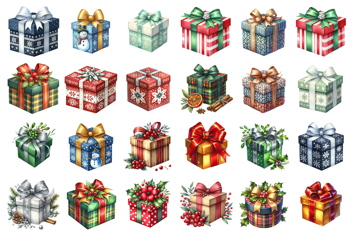 Christmas present clipart bundle, an Illustration by SinaCreation (Photo 2 of 7)