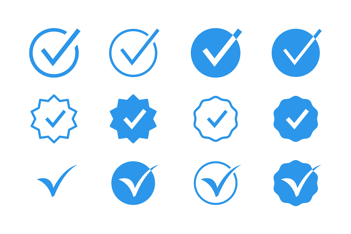 Verified Check Mark Icon Set