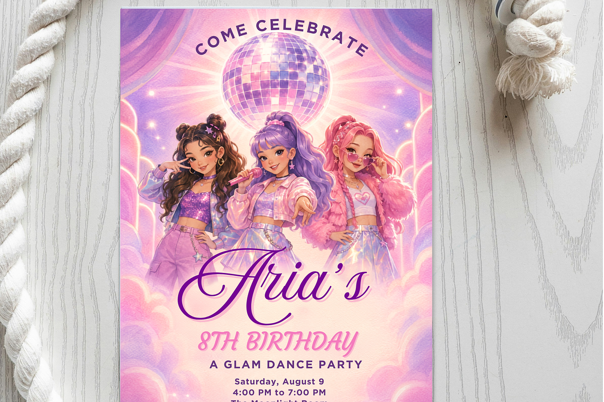 Kpop Birthday Invitation, an Invitation Template by heynomi (Photo 11 of 19)
