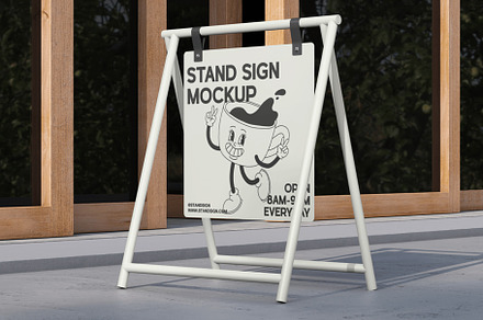 Sidewalk Sign Mockup, an Advertising Mockup by vectorstockstudio